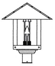 Arroyo Craftsman TRP-16ARCR-S - 16" timber ridge post mount with arrow filigree