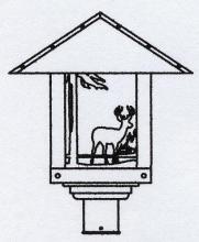 Arroyo Craftsman TRP-16DRCS-P - 16" timber ridge post mount with deer filigree