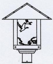 Arroyo Craftsman TRP-16GSRM-MB - 16" timber ridge post mount with goose filigree