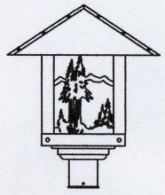 Arroyo Craftsman TRP-16MNRM-MB - 16" timber ridge post mount with mountain filigree
