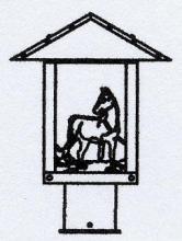Arroyo Craftsman TRP-9HSM-RC - 9" timber ridge post mount with horse filigree