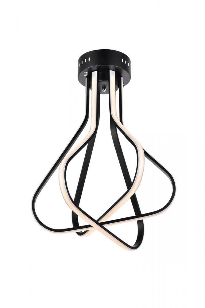 Dahlia 3 light in Black Flush mount