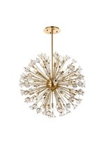 Elegant 2500D32SG - Vera 32 inch crystal starburst round pendant in gold