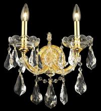 Elegant 2801W2G/RC - Maria Theresa 2 light Gold Wall Sconce Clear Royal Cut Crystal