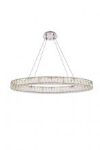 Elegant 3503D36C - Monroe 36 inch LED oval Single pendant in chrome