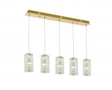 Elegant 3680D5SG - Aston Hang L40" W5" H9.5" LED L5 25W DIM 3CCT Satin Gold