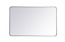 Elegant MR803048S - Soft corner metal rectangular mirror 30x48 inch in Silver