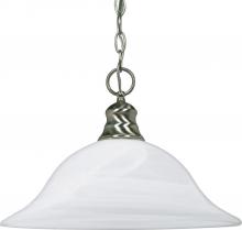Nuvo 60/390 - 1 Light; 16 in.; Pendant; Alabaster Glass; Brushed Nickel Finish