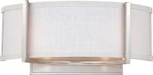 Nuvo 60/4754 - Gemini; 2 Light; Wall Sconce with Slate Gray Fabric Shade; Brushed Nickel Finish