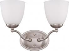Nuvo 60/5032 - Patton; 2 Light; Vanity Fixture with Frosted Glass; Brushed Nickel Finish