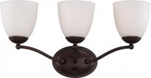 Nuvo 60/5133 - Patton; 3 Light; Vanity Fixture with Frosted Glass; Prairie Bronze Finish