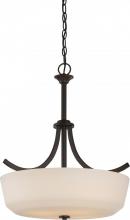 Nuvo 60/5927 - Laguna - 4 Light Pendant with White Glass - Forest Bronze Finish