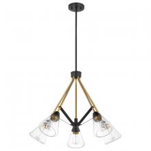 Nuvo 60/7685 - Starlight; 5 Light Chandelier; Medium Base; 60 Watt; Matte Black Finish; Clear Seeded Glass
