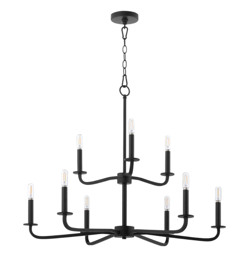 RUTHERFORD 9 LIGHT CHANDELIER - MATTE BLACK