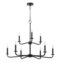 Quorum 6307-9-59 - RUTHERFORD 9 LIGHT CHANDELIER - MATTE BLACK