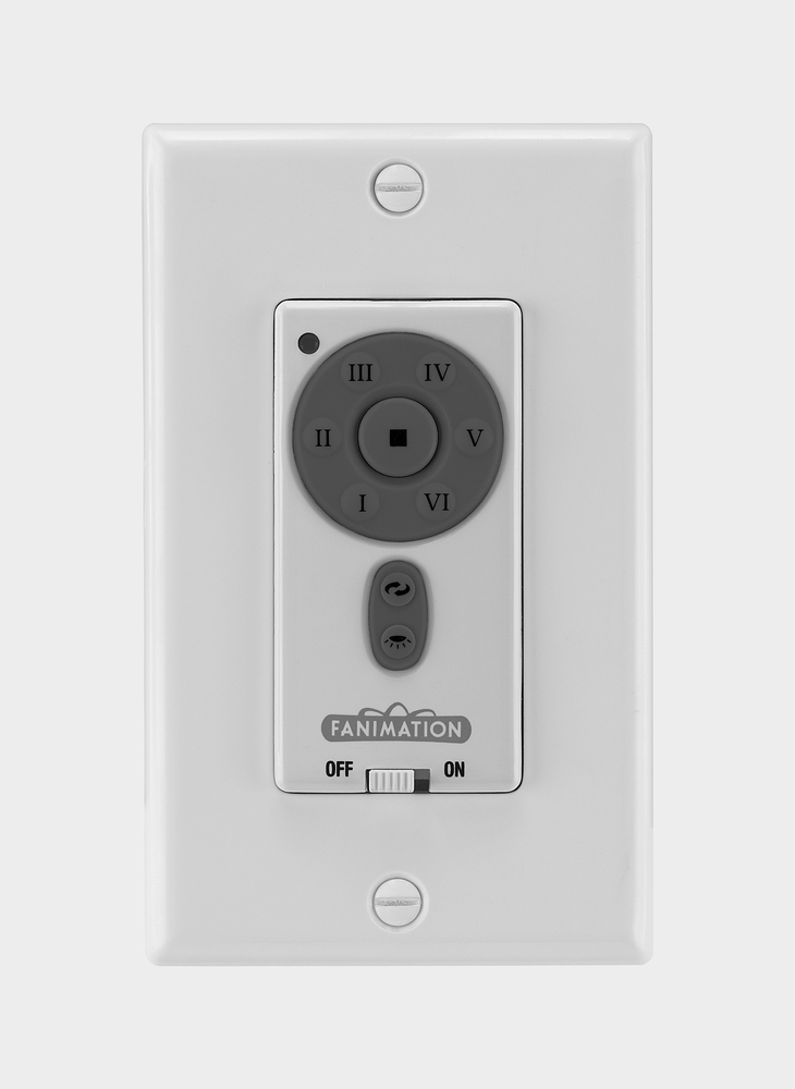 Ceiling Fan Wall Control Reversing - 6 Speed DC Motor Fan and Uplight/Downlight - White